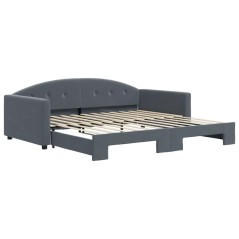 vidaXL Tagesbett Ausziehbar Dunkelgrau 100x200 cm Samt