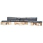 vidaXL 6-tlg. Paletten-Lounge-Set mit Kissen in Grau Holz vidaXL 6-tlg. Paletten-Lounge-Set mit Kissen in Grau Holz