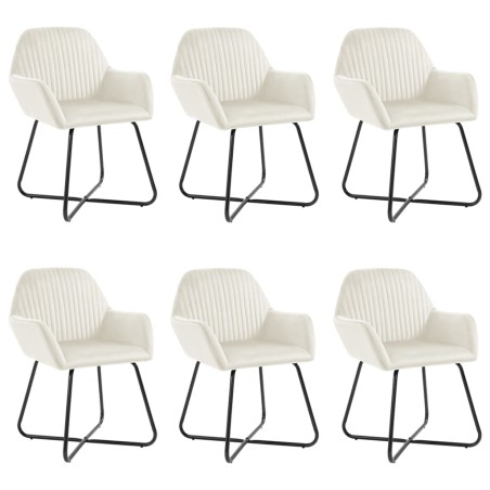 vidaXL Esszimmerstühle 6 Stk. Creme Samt