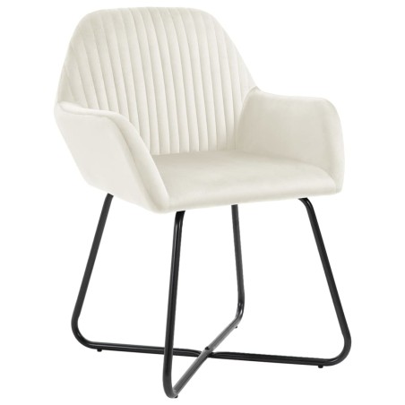 vidaXL Esszimmerstühle 6 Stk. Creme Samt