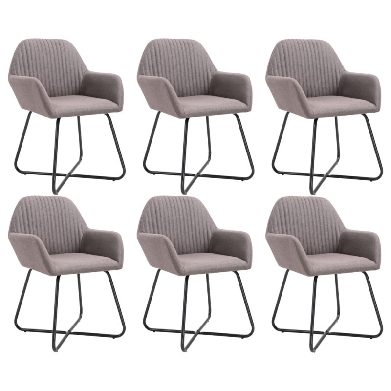 vidaXL Esszimmerstühle 6 Stk. Taupe Stoff vidaXL Esszimmerstühle 6 Stk. Taupe Stoff