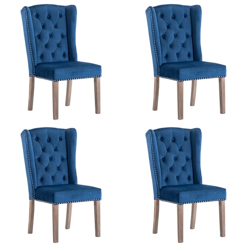 vidaXL Esszimmerstühle 4 Stk. Blau Samt vidaXL Esszimmerstühle 4 Stk. Blau Samt