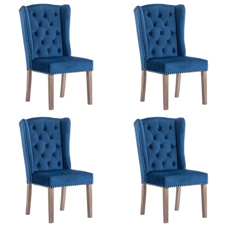 vidaXL Esszimmerstühle 4 Stk. Blau Samt