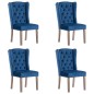 vidaXL Esszimmerstühle 4 Stk. Blau Samt vidaXL Esszimmerstühle 4 Stk. Blau Samt