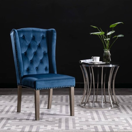 vidaXL Esszimmerstühle 4 Stk. Blau Samt