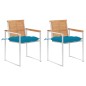 vidaXL Gartenstühle mit Kissen 2 Stk. Massivholz Teak und Stahl vidaXL Gartenstühle mit Kissen 2 Stk. Massivholz Teak und Stahl