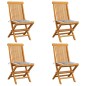 vidaXL Gartenstühle Graue Karomuster-Kissen 4 Stk. Massivholz Teak vidaXL Gartenstühle Graue Karomuster-Kissen 4 Stk. Massivholz Teak