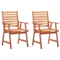 vidaXL Garten-Essstühle 2 Stk. mit Kissen Massivholz Akazie 