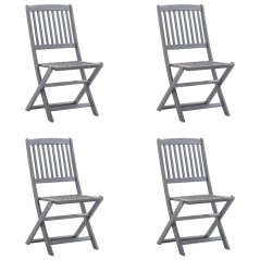 vidaXL Klappbare Gartenstühle 4 Stk. mit Kissen Massivholz Akazie