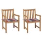 vidaXL Gartenstühle 2 Stk. Rote Karomuster-Kissen Massivholz Teak vidaXL Gartenstühle 2 Stk. Rote Karomuster-Kissen Massivholz Teak