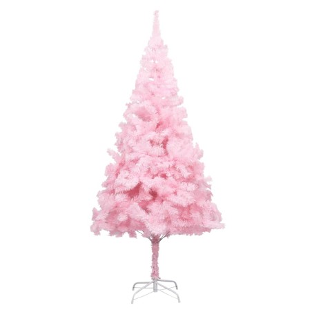 Künstlicher Weihnachtsbaum mit LEDs & Kugeln Rosa 240 cm PVC