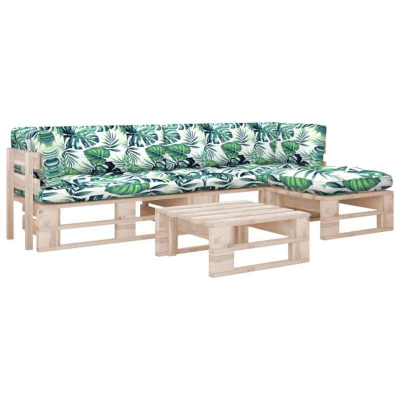 vidaXL 4-tlg. Paletten-Lounge-Set mit Kissen Imprägniertes Kiefernholz vidaXL 4-tlg. Paletten-Lounge-Set mit Kissen Imprägniertes Kiefernholz