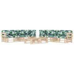 vidaXL 6-tlg. Paletten-Lounge-Set mit Kissen Imprägniertes Kiefernholz