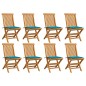 vidaXL Gartenstühle mit Blauen Kissen 8 Stk. Massivholz Teak vidaXL Gartenstühle mit Blauen Kissen 8 Stk. Massivholz Teak