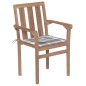 vidaXL Stapelbare Gartenstühle mit Kissen 4 Stk. Massivholz Teak vidaXL Stapelbare Gartenstühle mit Kissen 4 Stk. Massivholz Teak