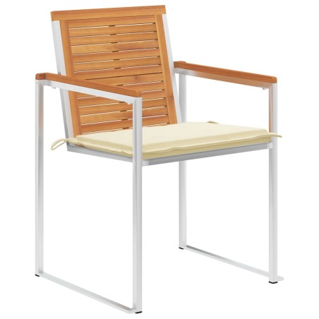 vidaXL Gartenstühle 4 Stk. mit Kissen Massivholz Akazie  