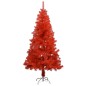 Künstlicher Weihnachtsbaum mit LEDs & Kugeln Rot 150 cm PVC Künstlicher Weihnachtsbaum mit LEDs & Kugeln Rot 150 cm PVC