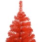 Künstlicher Weihnachtsbaum mit LEDs & Kugeln Rot 150 cm PVC Künstlicher Weihnachtsbaum mit LEDs & Kugeln Rot 150 cm PVC