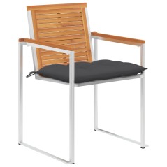 vidaXL Gartenstühle 4 Stk. mit Kissen Massivholz Akazie  