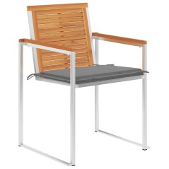 vidaXL Gartenstühle 6 Stk. mit Kissen Massivholz Akazie  