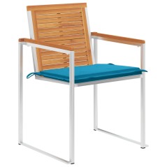 vidaXL Gartenstühle 8 Stk. mit Kissen Massivholz Akazie