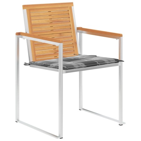 vidaXL Gartenstühle 4 Stk. mit Kissen Massivholz Teak