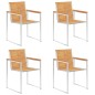 vidaXL Gartenstühle 4 Stk. mit Kissen Massivholz Teak vidaXL Gartenstühle 4 Stk. mit Kissen Massivholz Teak