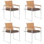 vidaXL Gartenstühle 4 Stk. mit Kissen Massivholz Teak vidaXL Gartenstühle 4 Stk. mit Kissen Massivholz Teak