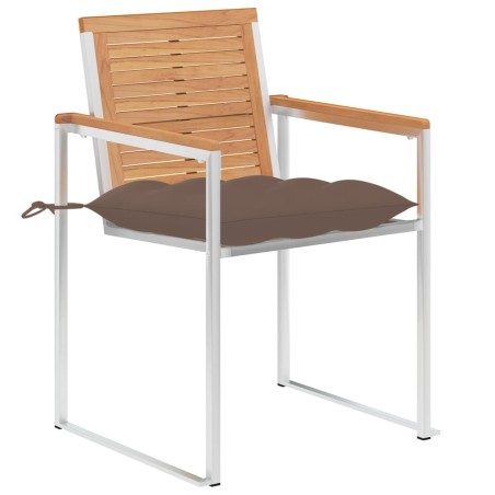 vidaXL Gartenstühle 4 Stk. mit Kissen Massivholz Teak 