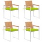 vidaXL Gartenstühle 4 Stk. mit Kissen Massivholz Teak vidaXL Gartenstühle 4 Stk. mit Kissen Massivholz Teak