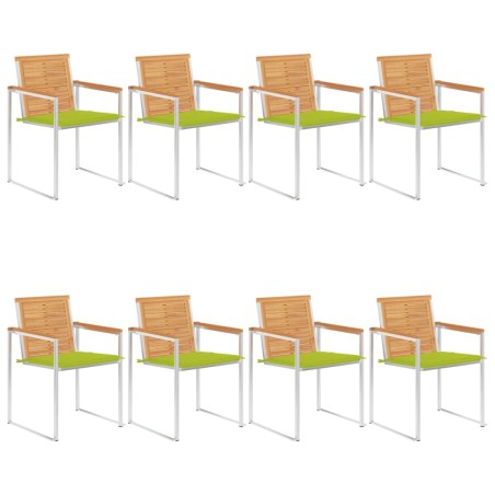 vidaXL Gartenstühle 8 Stk. mit Kissen Massivholz Teak