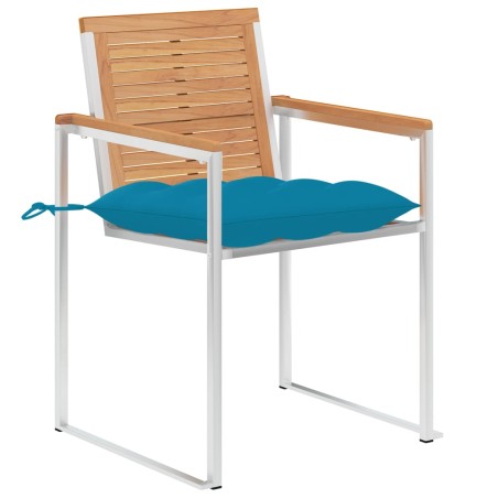vidaXL Gartenstühle 8 Stk. mit Kissen Massivholz Teak