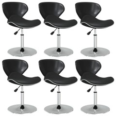 vidaXL Esszimmerstühle 6 Stk. Schwarz Kunstleder 