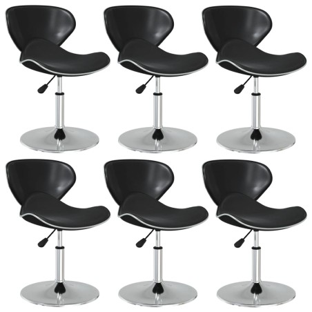 vidaXL Esszimmerstühle 6 Stk. Schwarz Kunstleder 