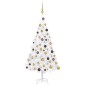 Künstlicher Weihnachtsbaum mit LEDs & Kugeln Weiß 120 cm PVC Künstlicher Weihnachtsbaum mit LEDs & Kugeln Weiß 120 cm PVC