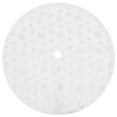 vidaXL Luxus-Weihnachtsbaumdecke Weiß 150 cm Kunstpelz