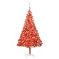 Künstlicher Weihnachtsbaum mit LEDs & Kugeln Rot 240 cm PVC Künstlicher Weihnachtsbaum mit LEDs & Kugeln Rot 240 cm PVC