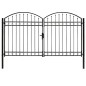 vidaXL Zauntor Doppelflügel Gewölbte Spitze Stahl 300x200 cm Schwarz vidaXL Zauntor Doppelflügel Gewölbte Spitze Stahl 300x200 cm Schwarz
