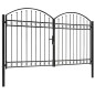 vidaXL Zauntor Doppelflügel Gewölbte Spitze Stahl 300x200 cm Schwarz vidaXL Zauntor Doppelflügel Gewölbte Spitze Stahl 300x200 cm Schwarz