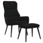 vidaXL Relaxsessel mit Hocker Schwarz Stoff vidaXL Relaxsessel mit Hocker Schwarz Stoff
