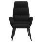 vidaXL Relaxsessel mit Hocker Schwarz Stoff und Kunstleder vidaXL Relaxsessel mit Hocker Schwarz Stoff und Kunstleder