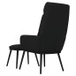 vidaXL Relaxsessel mit Hocker Schwarz Stoff und Kunstleder vidaXL Relaxsessel mit Hocker Schwarz Stoff und Kunstleder
