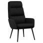 vidaXL Relaxsessel mit Hocker Schwarz Stoff und Kunstleder vidaXL Relaxsessel mit Hocker Schwarz Stoff und Kunstleder