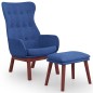 vidaXL Relaxsessel mit Hocker Blau Stoff vidaXL Relaxsessel mit Hocker Blau Stoff