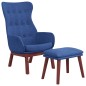 vidaXL Relaxsessel mit Hocker Blau Stoff vidaXL Relaxsessel mit Hocker Blau Stoff