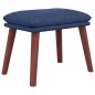 vidaXL Relaxsessel mit Hocker Blau Stoff vidaXL Relaxsessel mit Hocker Blau Stoff