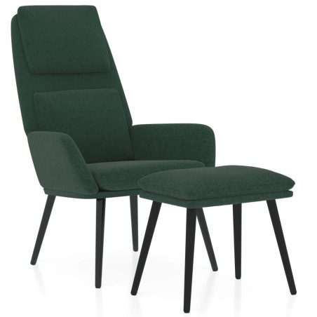 vidaXL Relaxsessel mit Hocker Dunkelgrün Stoff