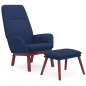vidaXL Relaxsessel mit Hocker Blau Stoff vidaXL Relaxsessel mit Hocker Blau Stoff