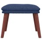 vidaXL Relaxsessel mit Hocker Blau Stoff vidaXL Relaxsessel mit Hocker Blau Stoff