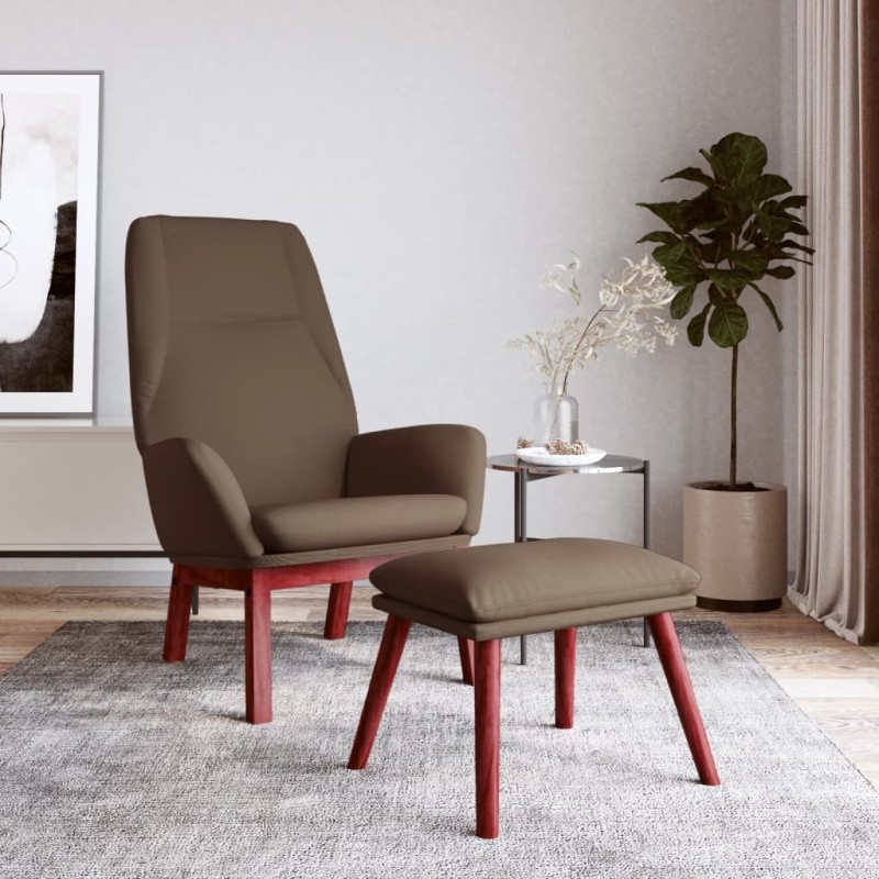 vidaXL Relaxsessel mit Hocker Taupe Stoff vidaXL Relaxsessel mit Hocker Taupe Stoff
